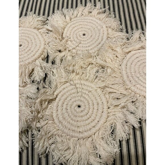 Macrame‎ 5 piece Coaster Set - Picture 3 of 5